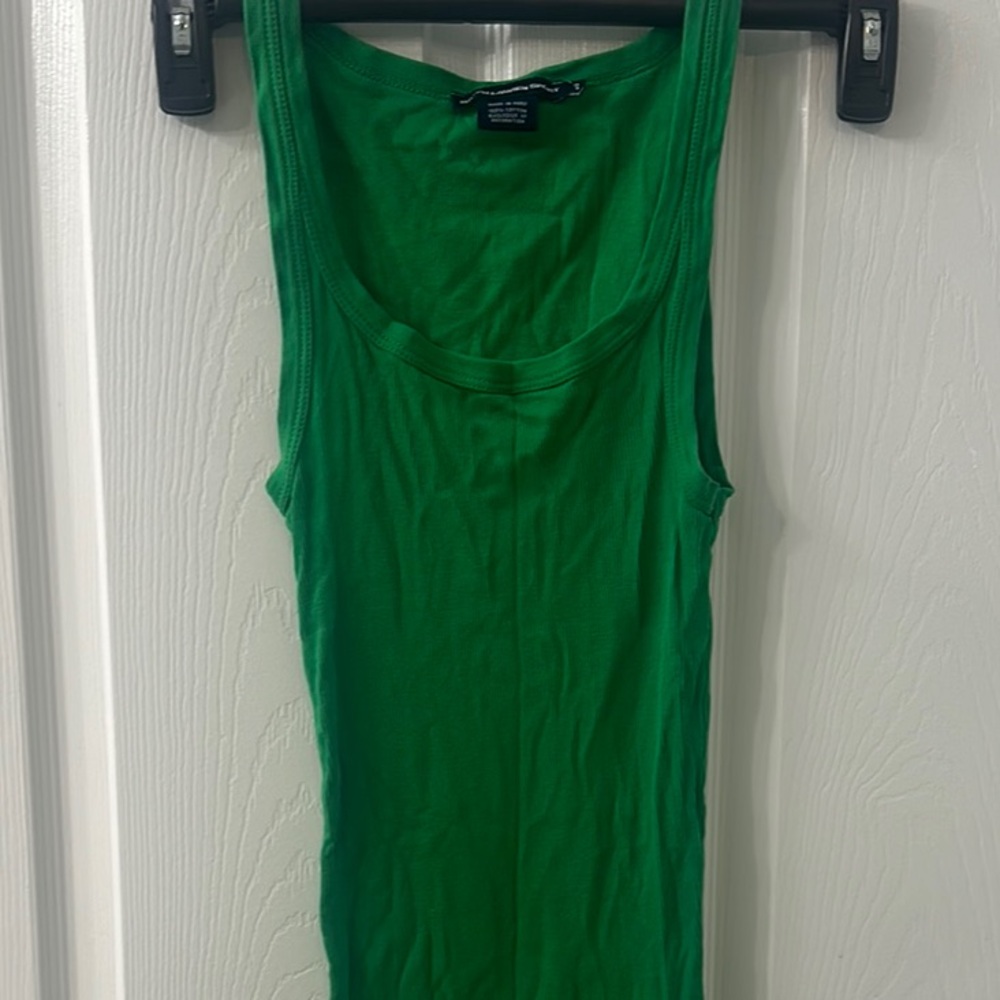 Ralph Lauren Fitted Ribbed Green Tank Top